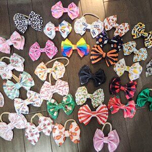 5 inch fabric hear bows and headbands